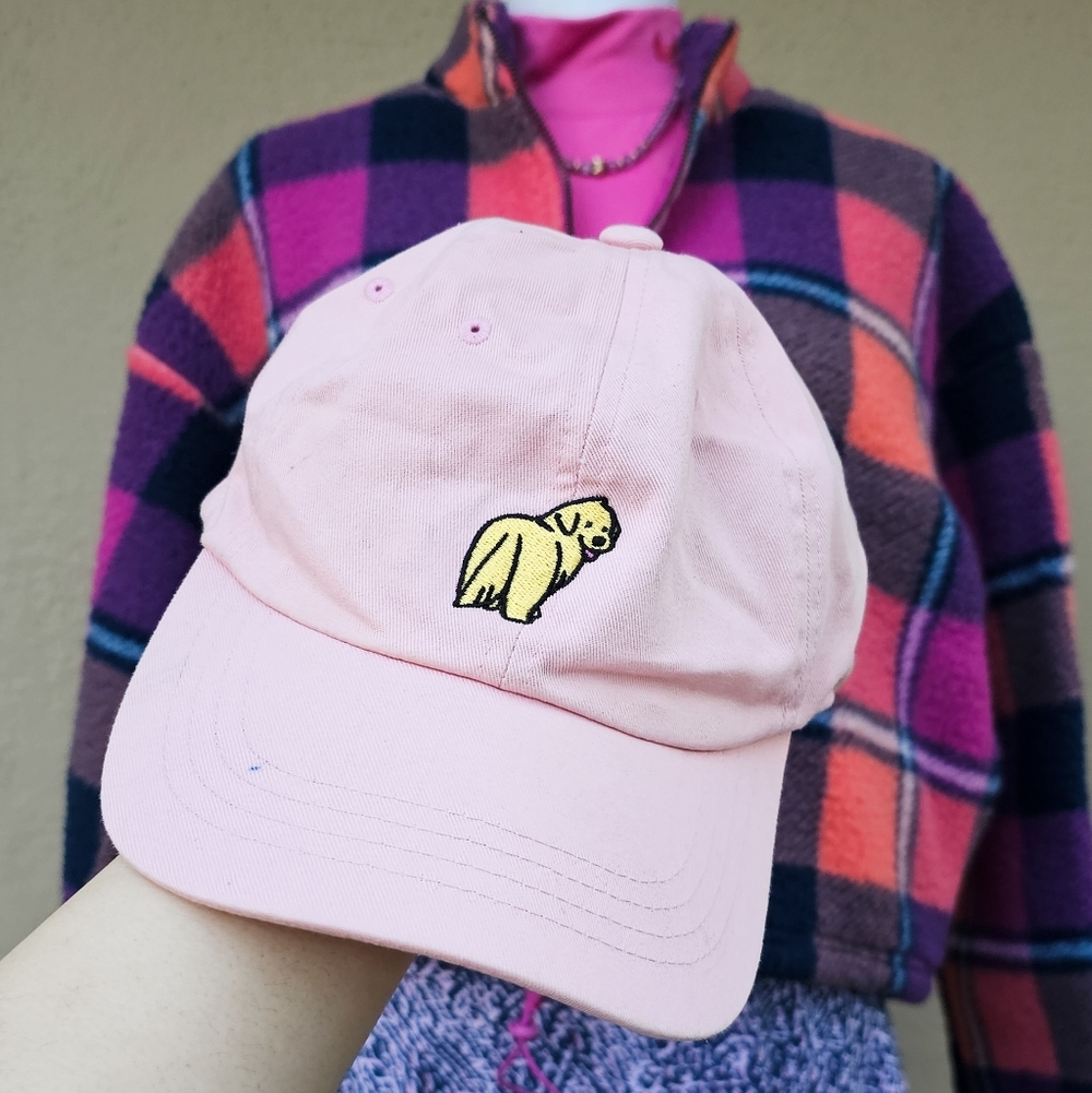 Golden Retriever Embroidered Pink Adjustable Cotton Hat
